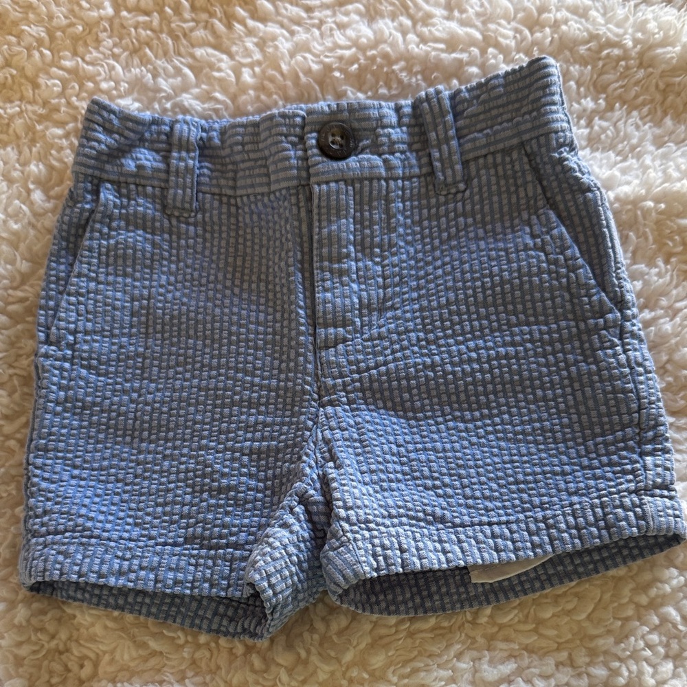 Janie and Jack Textured Blue Shorts
